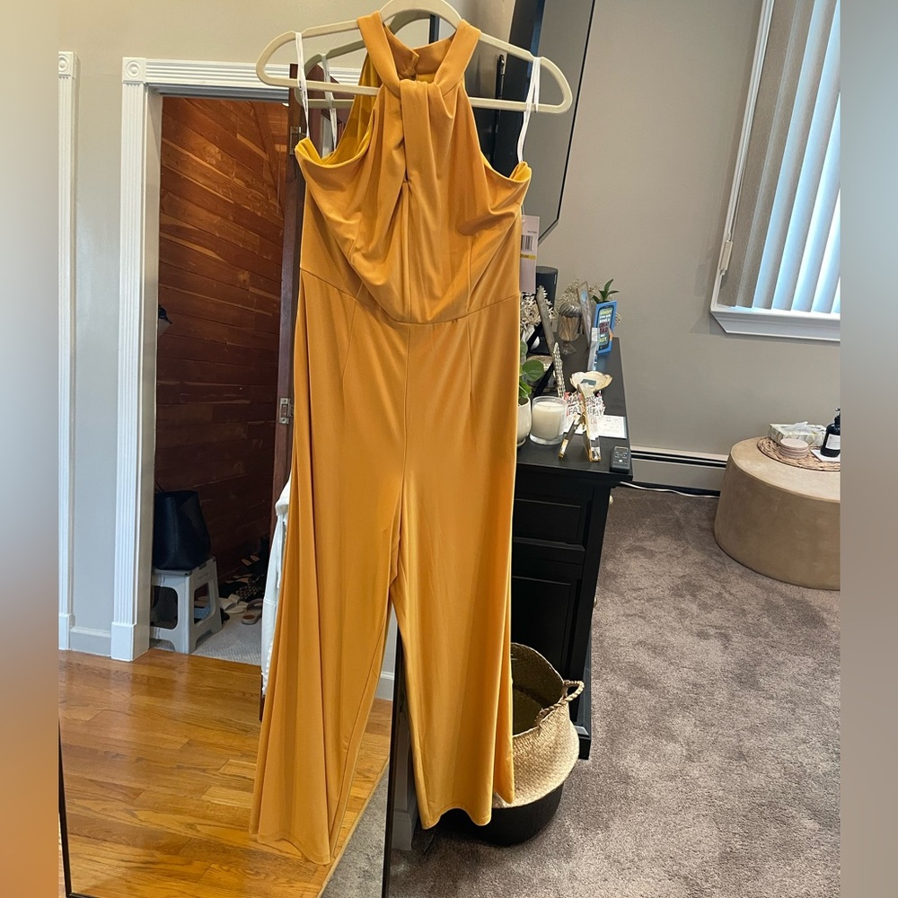 Nina Leonard Mustard Jumpsuit